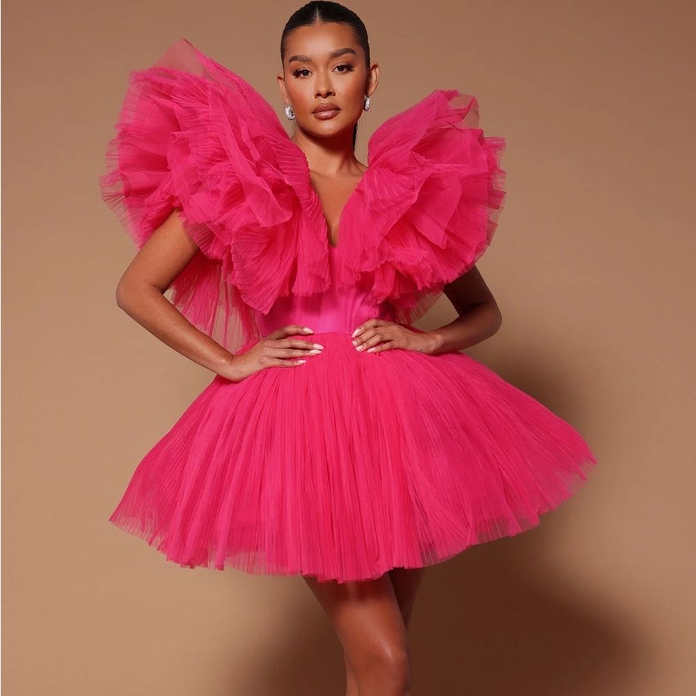 Delaney Tulle Mini Dress - Pink
